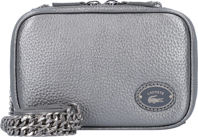 LACOSTE Schoudertas Origin Croc Square Crossover Bag Gunmetal Grijs