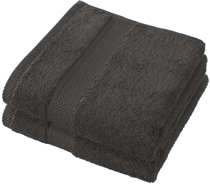 De Witte Lietaer Handdoeken Stéphanie Ebony 50 x 100 cm - 2 stuks - Katoen