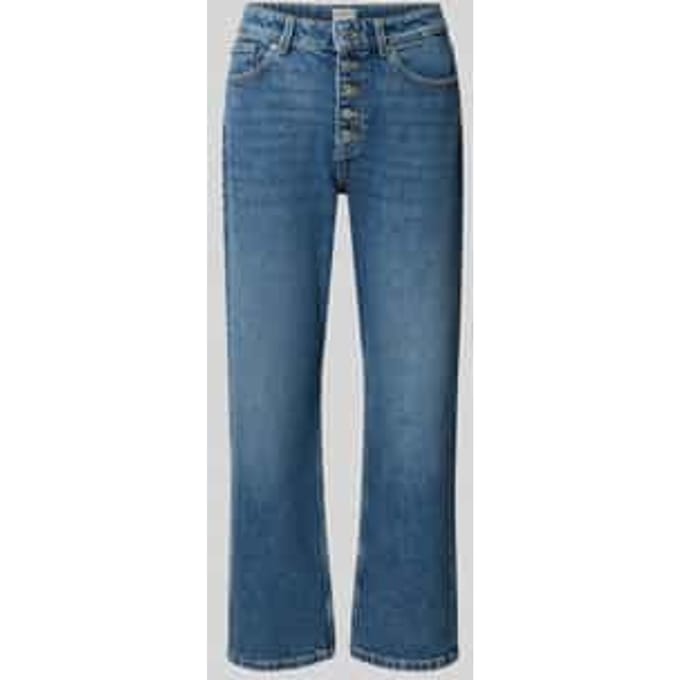 Jeans in verkorte pasvorm met knoopsluiting