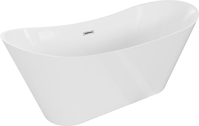Mexen Celia vrijstaande badkuip 170 x 75 , wit, chroom overloop - 52331707500-01