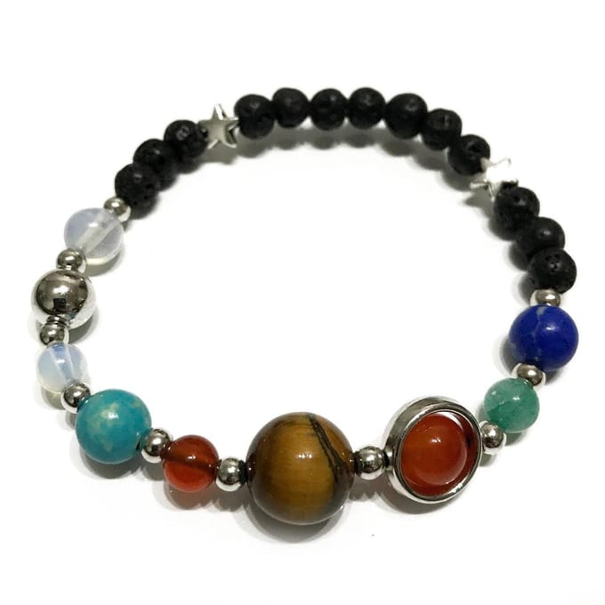 Lavasteen armband - Zilver zonnestelsel