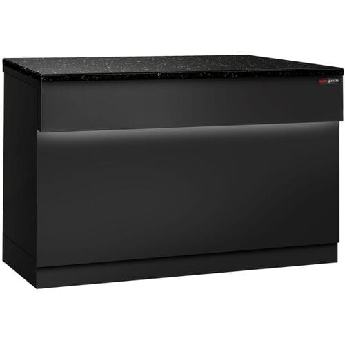 GGM Gastro Kassentisch TORONTO - 1500mm - schwarze Front - schwarze Granit-Arbeitsplatte