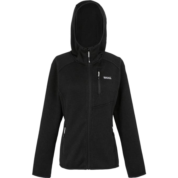Regatta Dames/Dames Newhill Marl Fleecejas met capuchon (Zwart)