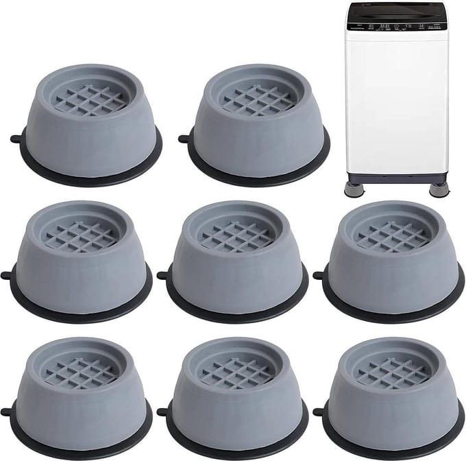 8-delige wasmachine voetkussen - antislip en schokdempend - universeel