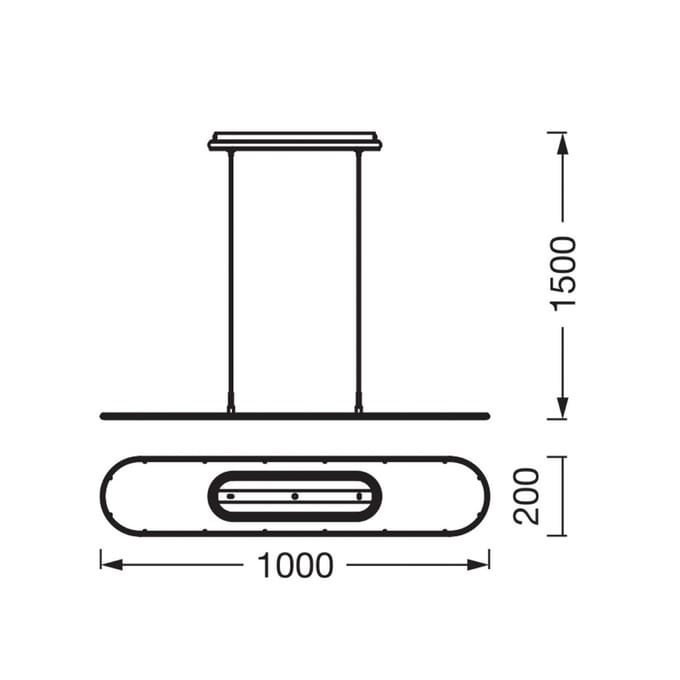 OSRAM LED-pendel Office line paneel Ellipse zwart 940 dimbaar
