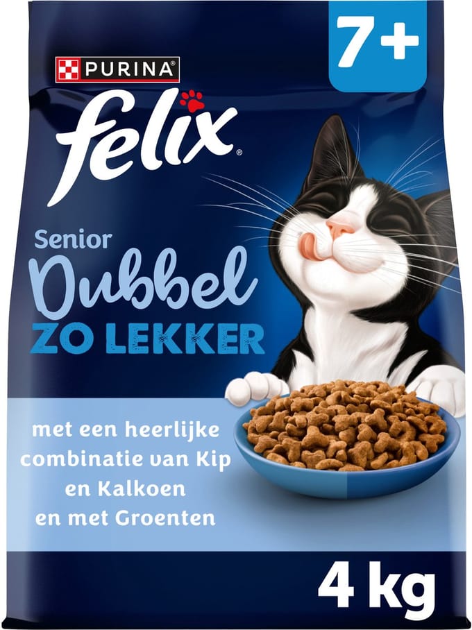 Felix Dubbel Zo Lekker Senior - Kip & Kalkoen - 4 x 4kg