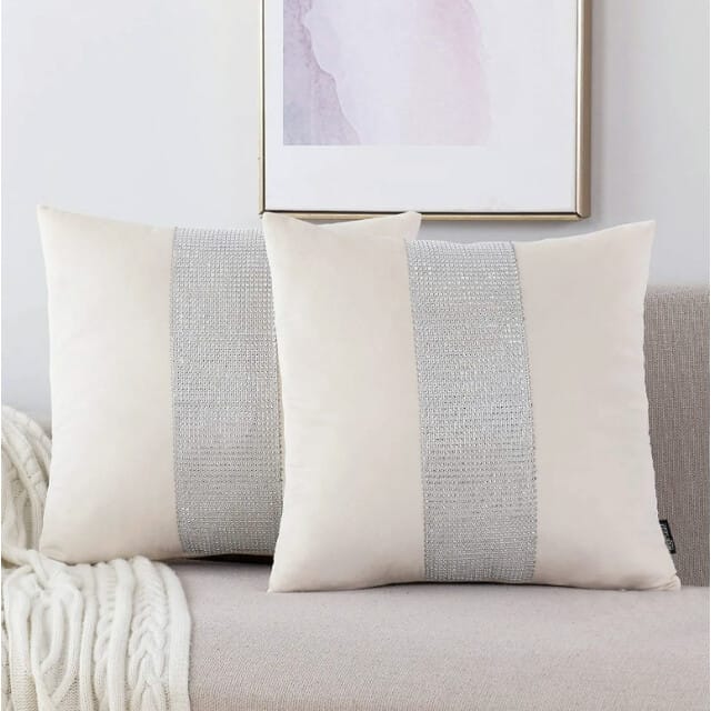 Gek op kussens! Sierkussen bliss diamond crème | 45 x 45 cm | velvet/polyester