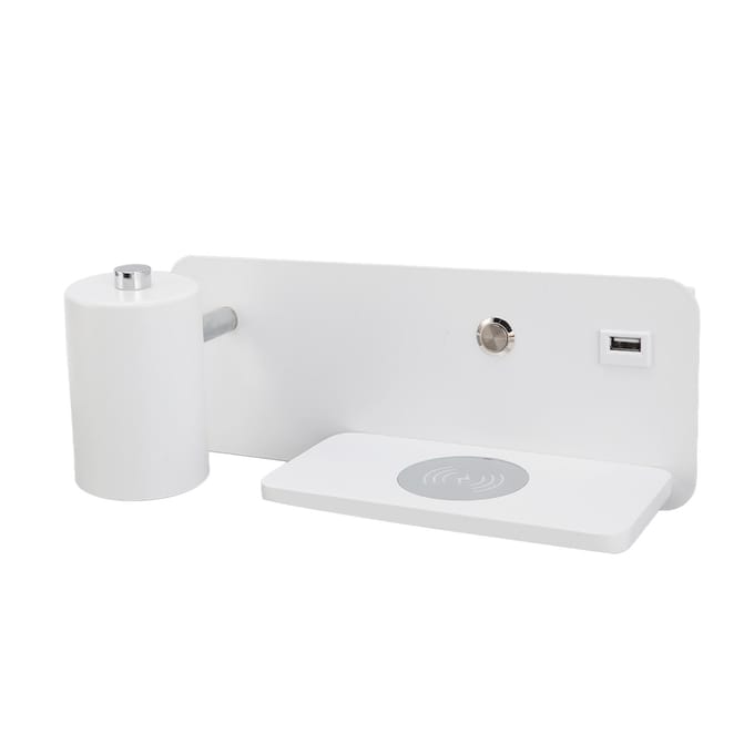 LED Wandlamp USB-interface Draadloos Opladen LED Wandlamp voor Woonkamer Slaapkamer 85?265V Wit