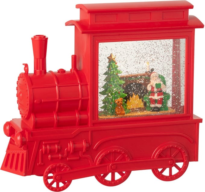J-Line decoratie Locomotief - kunststof - rood
