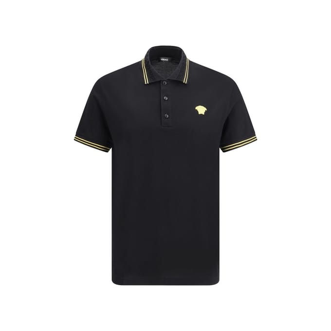 Versace Zwarte Katoenen Poloshirt