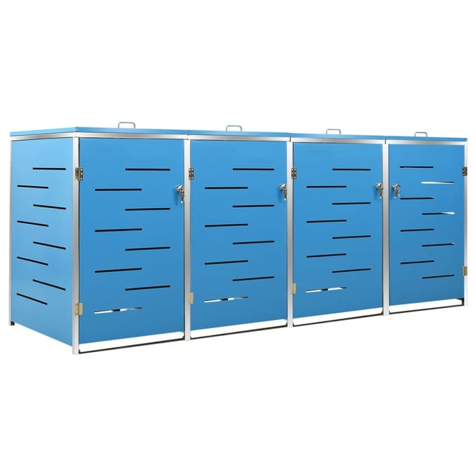 vidaXL - Containerberging - vierdubbel - 276,5x77,5x115 - cm - roestvrij - staal