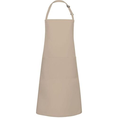 (6 stuks) KARLOWSKY Schort met zak Basic - Zand Beige