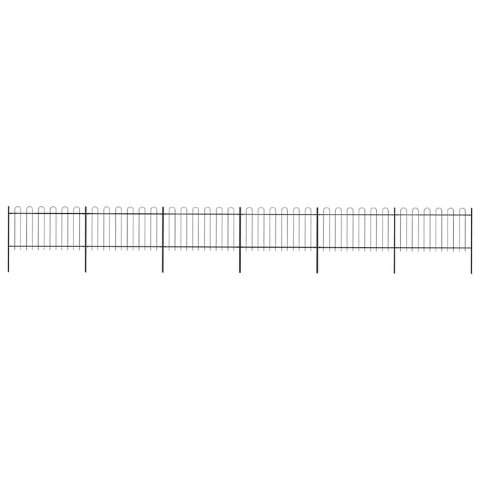 vidaXL - Tuinhek - met - ringtop - staal - 1005x100 - cm - zwart