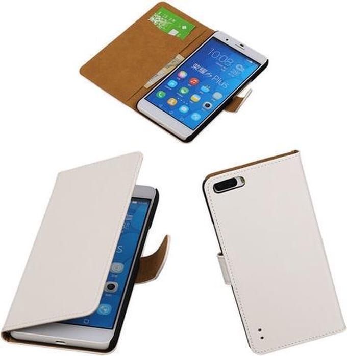 Wit Honor 6 Plus Book/Wallet Case/Cover Hoesje