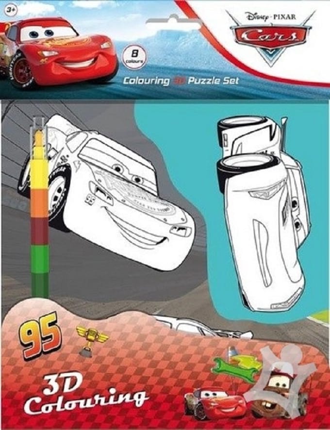 Cars 3D kleuren met 8-kleurige stift