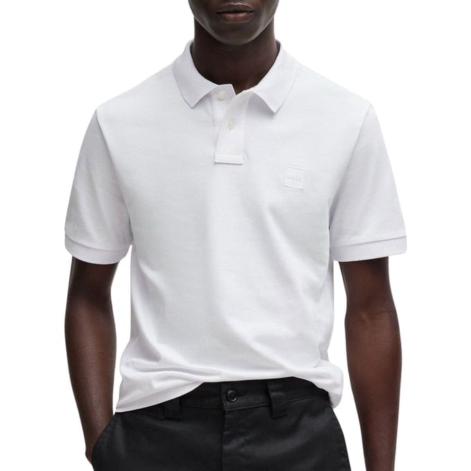 BOSS Orange Passenger Heren Stretch-Katoen Slim-Fit Polo met Logo Patch NOS