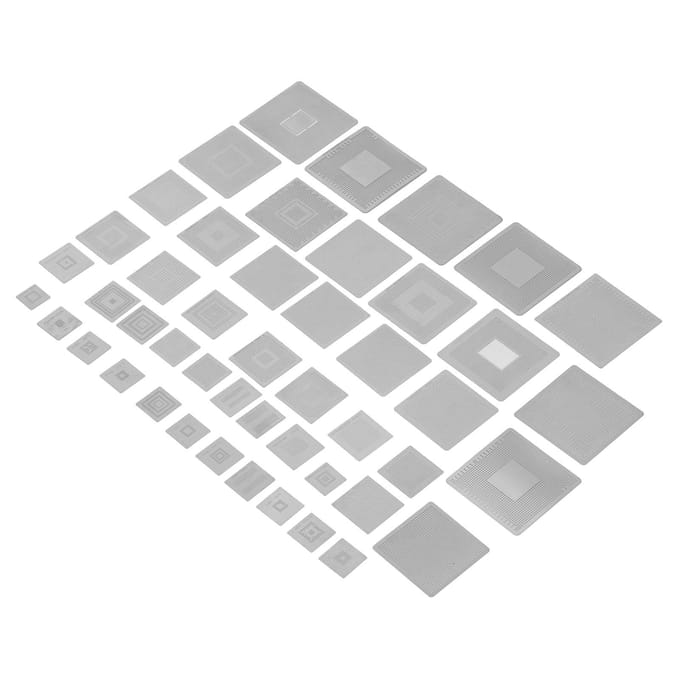 47PCS Set BGA Reballing Stencil Net 304 Roestvrij Staal BGA Rework Net voor Computerreparatie white