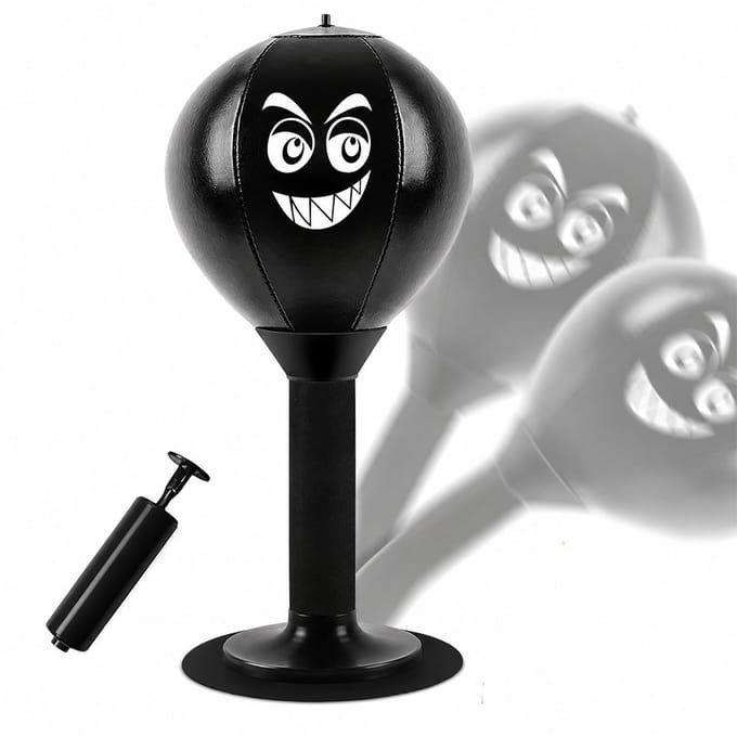 Desktop Stress Relief Boks Snelheidsbal met Zuignap & Pomp