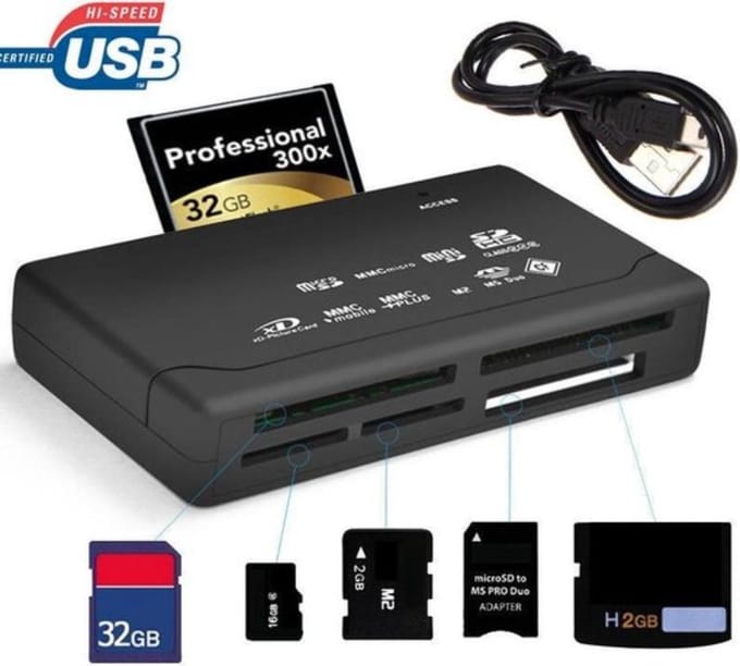 Alles in één USB 2.0 Geheugenkaartlezer CF/MS/TF/M2/(micro) SD Kaartlezer - All in One Mini Memory Card Reader - PC & Mac