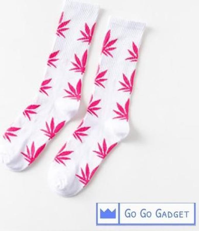 Wiet sokken | 1 paar | wit met roze