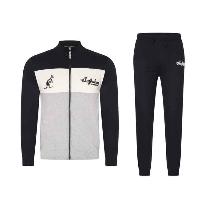 Australian - Heren Homewear Joggingpak - Zwart/Grijs - Maat XL