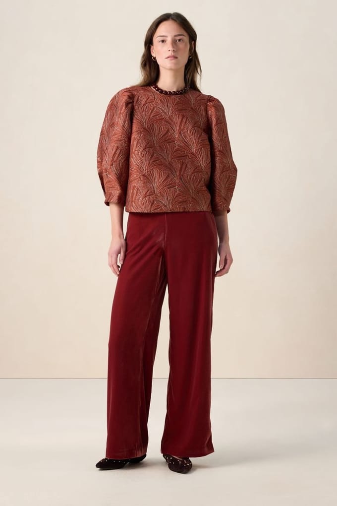 Sissy-Boy - Rode velvet wide leg broek