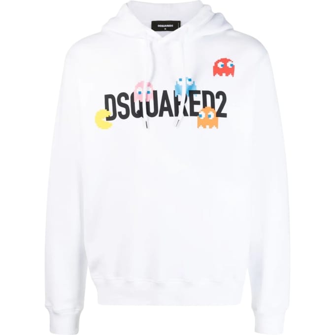 Dsquared2 Pac Man Cool Fit Witte Hoodie