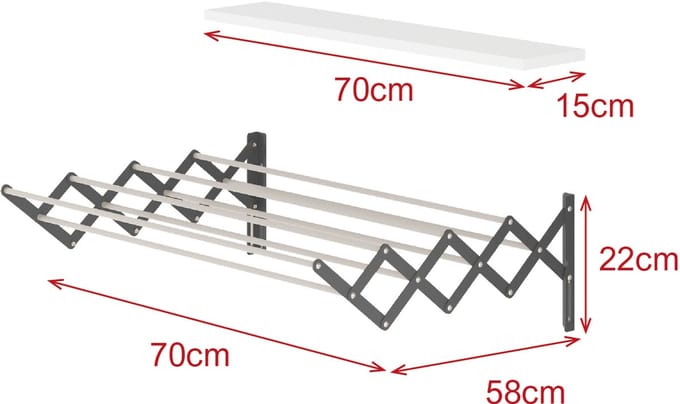 Uittrekbaar Wasrek - 70 cm - Antraciet - Ruimtebesparend