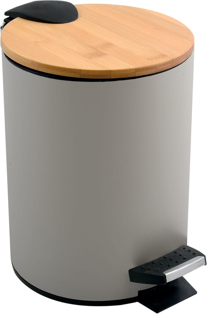 spirella Pedaalemmer 3L - ADONIS - Prullenbak Badkamer - Bamboo - Taupe