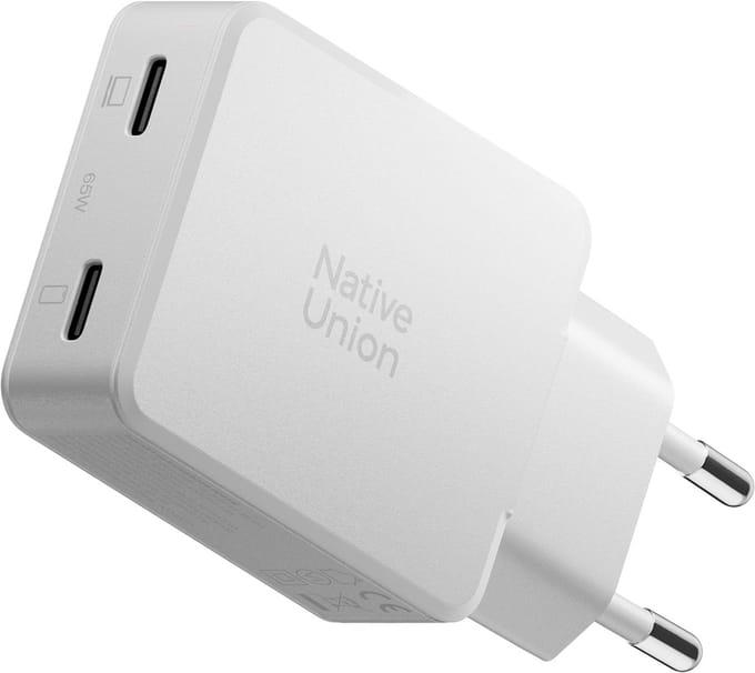 Native Union 2USB-C Wandlader 65W - Universeel - Wit
