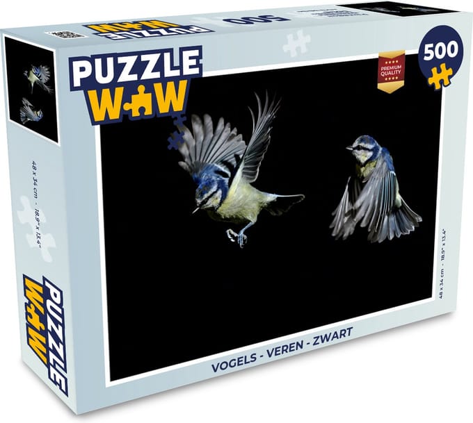 Puzzel Vogels - Veren - Zwart - Legpuzzel - Puzzel 500 stukjes