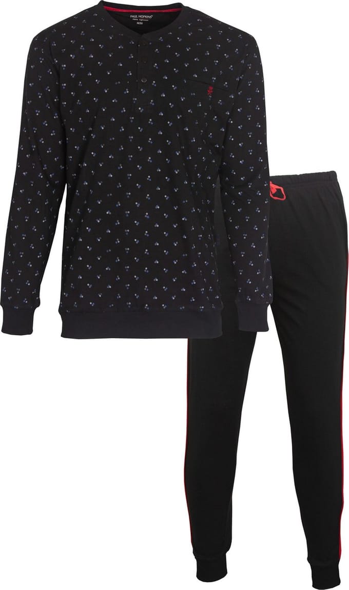Paul Hopkins Heren Pyjama - Katoen - met Knopen - Grijs - Maat S