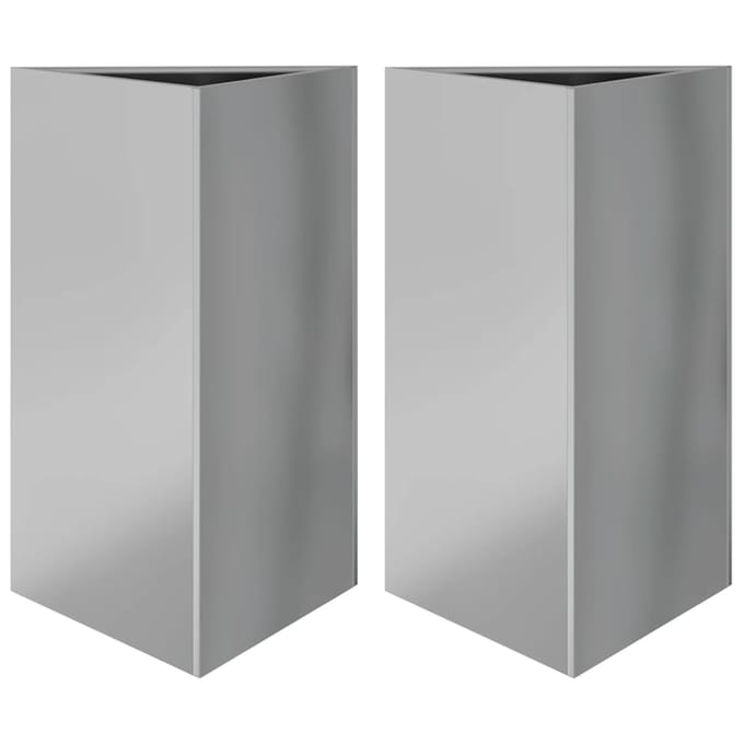 vidaXL - Plantenbakken - 2 - st - driehoek - 50x43x75 - cm - gegalvaniseerd - staal
