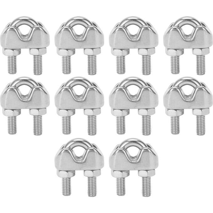 10 stuks 3/16 inch M4 roestvrij staal draadkabel klem U-beugel zadel bevestiger white