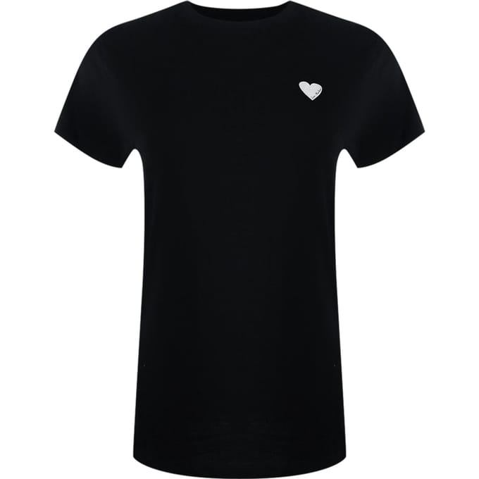 Love Moschino T-shirt Met Klein Wit Hartjeslogo In Zwart