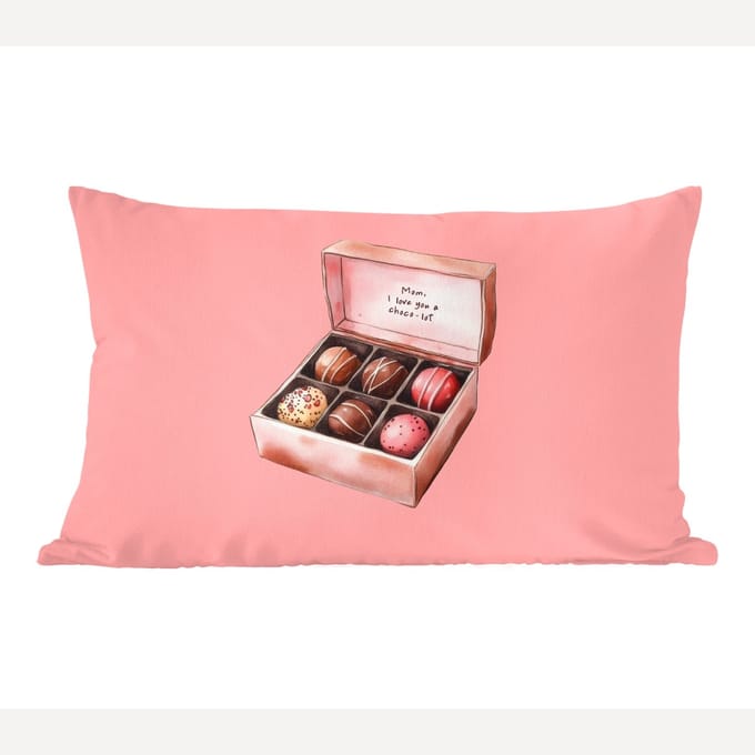 Sierkussens - Kussentjes Woonkamer - 50x30 cm - Doosje - Bonbons - Liefdevolle - Tekst