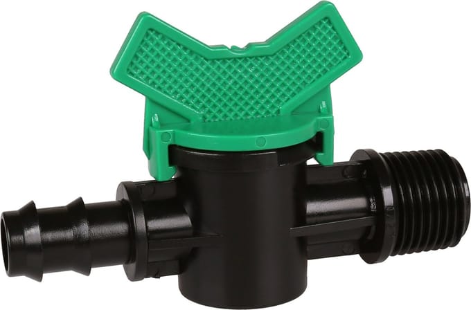Ventiel GZ 1/2" plug op slang 16mm