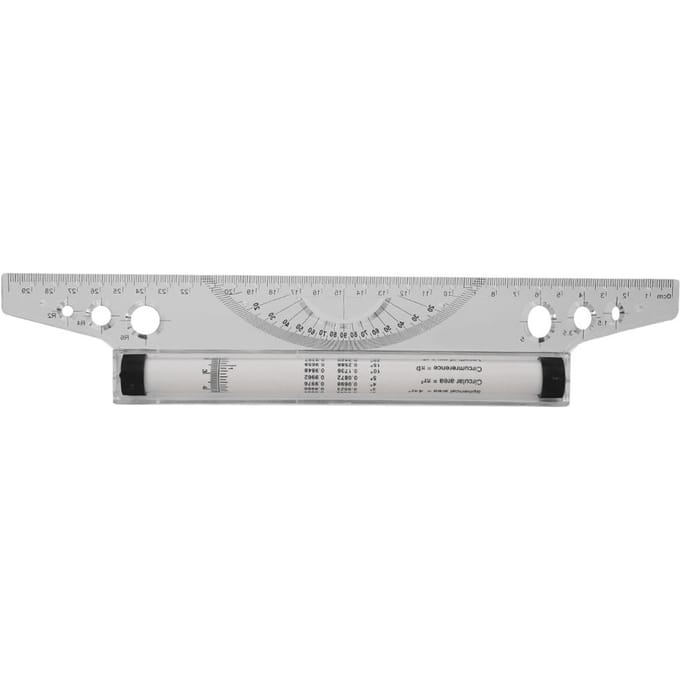 Règle à rouleau parallèle, outil de mesure d'angle pour dessin, longueur 30 cm gray