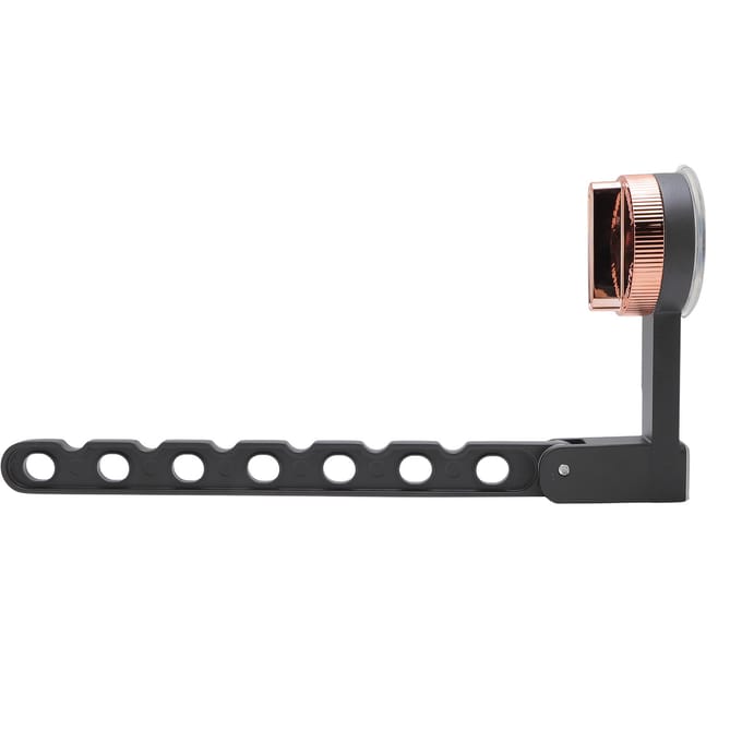 Opvouwbaar Kledingrek Aluminiumlegering Multifunctioneel Herbruikbaar Wandmontage Zuignap black