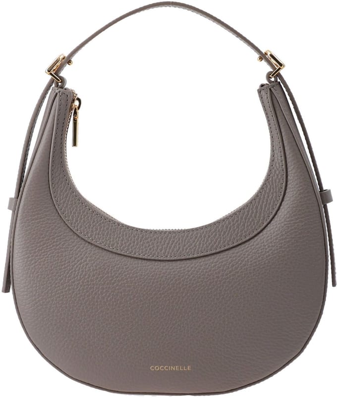COCCINELLE Leren handtas schoudertas Whisper Grained Leather Mini Bag Snow Lichtblauw