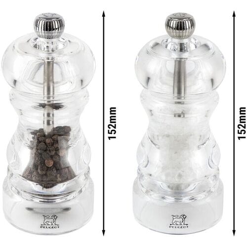 (6 stuks) PEUGEOT NANCY - Zout & Peper Molen - Acryl - Hoogte: 120mm transparant