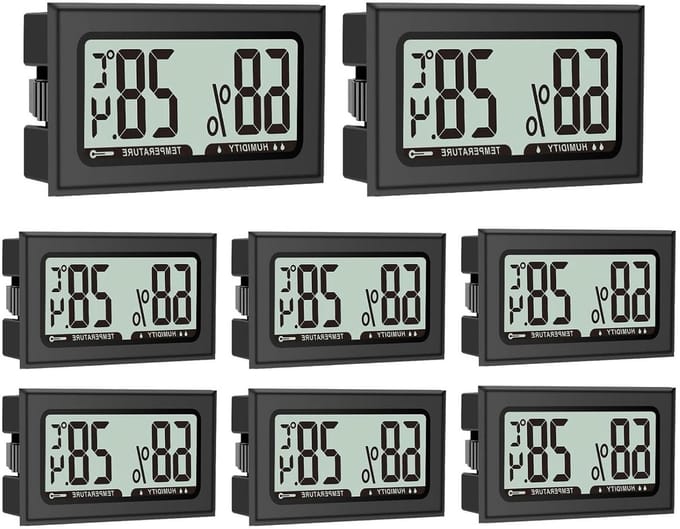 Digitale Hygrometer en Thermometer - Mini Temperatuurmeter voor Binnengebruik in Kantoor, Woonkamer en Slaapkamer (Set van 8)