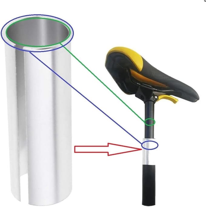 Zadelpen Adapter van 25,4 mm naar 26,4 mm voor Racefiets en MTB