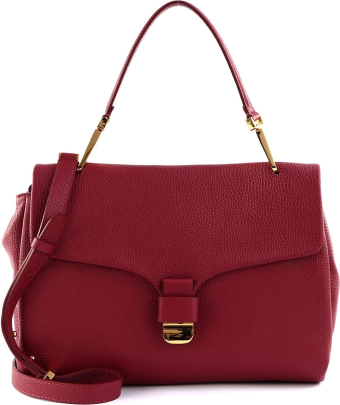 COCCINELLE Leren Schoudertas Soft Handbag Garnet Red (rood)paars