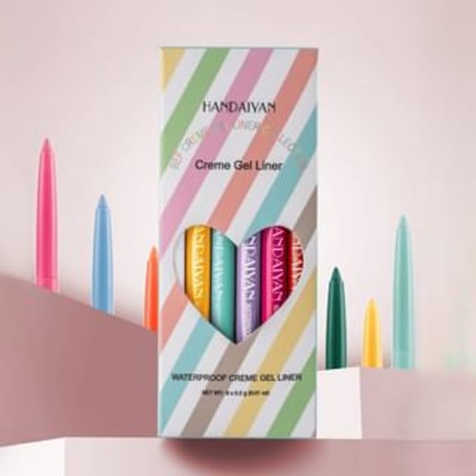 HANDAIYAN - Waterproof Creme Gel Eyeliner Set - 3 Types Set A (0.2g x 6pcs)