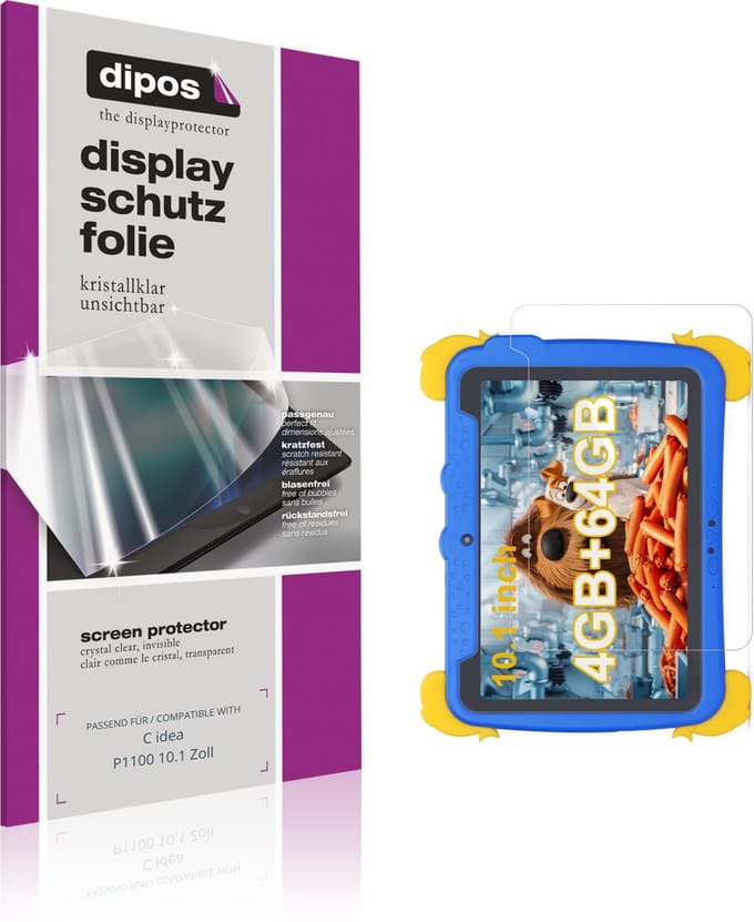 dipos – 2x Beschermfolie geschikt voor C idea P1100 10.1 Zoll | Krasbestendige & heldere Screenprotector Ultra-Thin