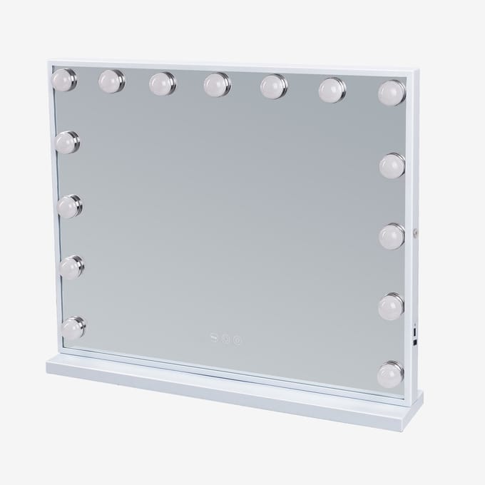 Grote Hollywood Vanity Spiegel met Lichten Tafelblad Wandmontage 58*46CM
