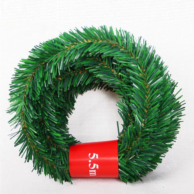 5,5M grenen kerstslinger groene kunstkerstboom rotan slingerpakket kerst grenen muur black