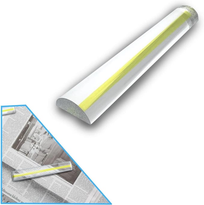 Vergrootglas Liniaal - Lees Hulp - Tekst Vergroten - Met Lijn Gids - 15 cm - Geel