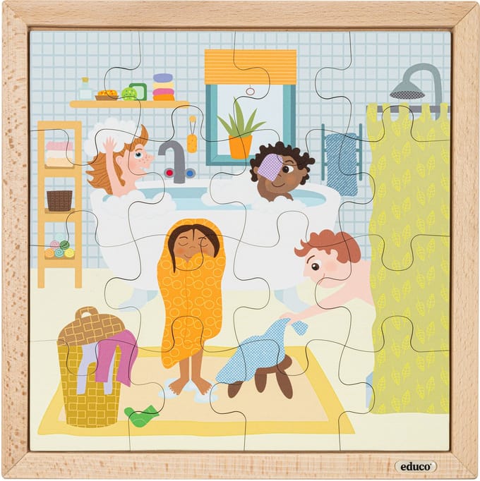Hygiëne puzzels - In bad gaan - Educo - Educatief speelgoed